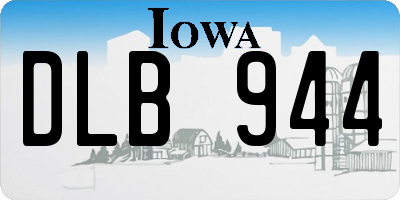 IA license plate DLB944