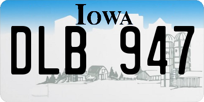 IA license plate DLB947