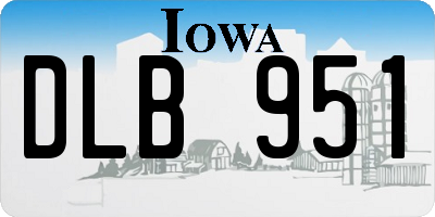 IA license plate DLB951