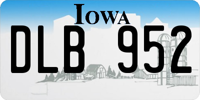 IA license plate DLB952