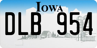 IA license plate DLB954