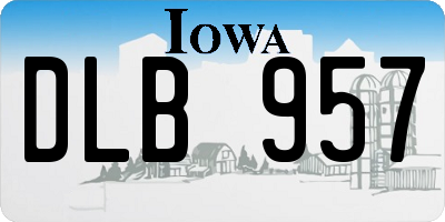 IA license plate DLB957