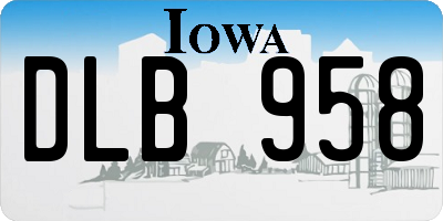 IA license plate DLB958