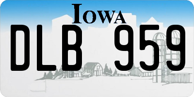 IA license plate DLB959
