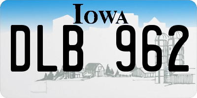 IA license plate DLB962