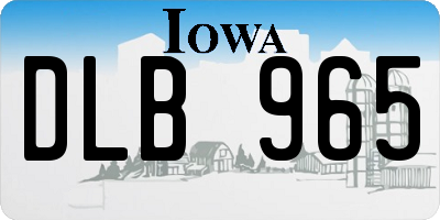 IA license plate DLB965