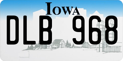 IA license plate DLB968