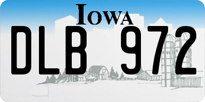 IA license plate DLB972