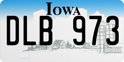 IA license plate DLB973