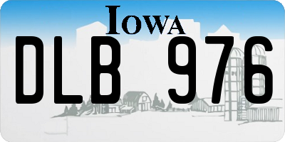 IA license plate DLB976