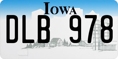 IA license plate DLB978