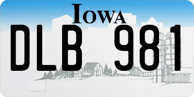 IA license plate DLB981