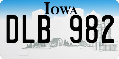IA license plate DLB982