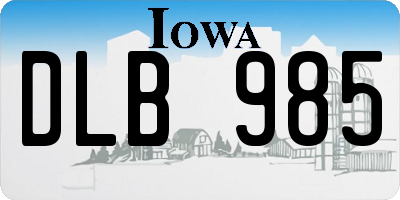 IA license plate DLB985