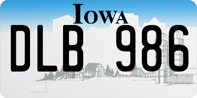 IA license plate DLB986