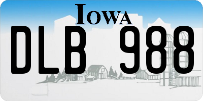 IA license plate DLB988