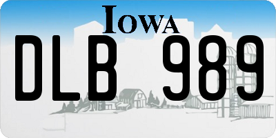 IA license plate DLB989