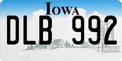 IA license plate DLB992
