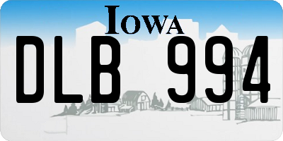 IA license plate DLB994