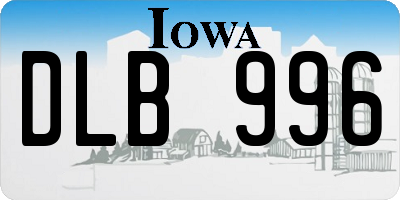 IA license plate DLB996