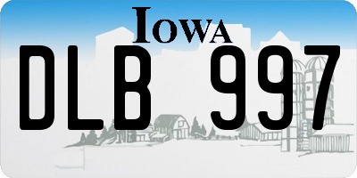 IA license plate DLB997