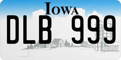 IA license plate DLB999