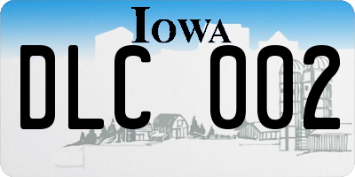 IA license plate DLC002