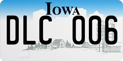 IA license plate DLC006