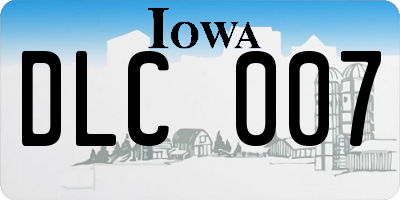 IA license plate DLC007