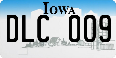 IA license plate DLC009