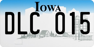 IA license plate DLC015