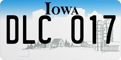 IA license plate DLC017