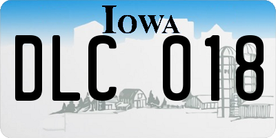 IA license plate DLC018