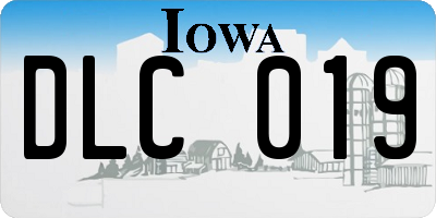 IA license plate DLC019