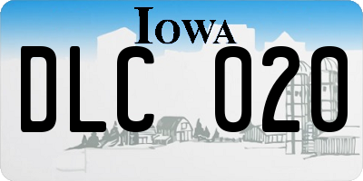 IA license plate DLC020