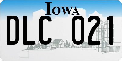 IA license plate DLC021