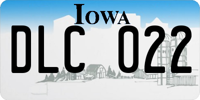 IA license plate DLC022
