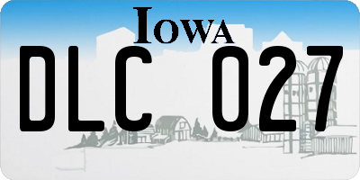 IA license plate DLC027