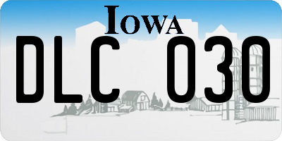 IA license plate DLC030
