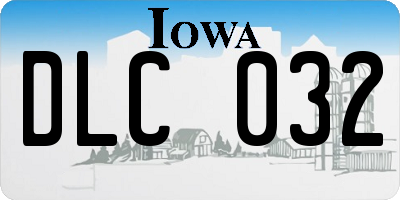 IA license plate DLC032