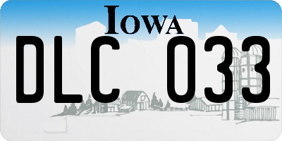 IA license plate DLC033
