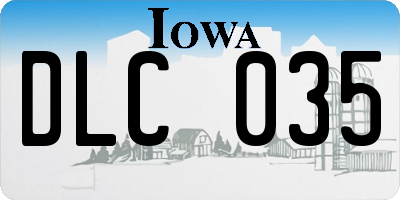 IA license plate DLC035