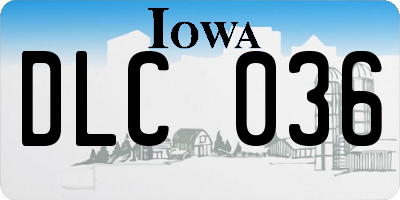 IA license plate DLC036