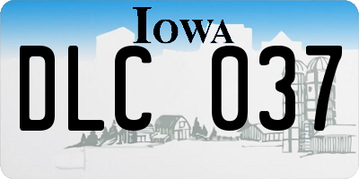 IA license plate DLC037