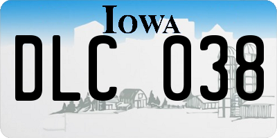 IA license plate DLC038