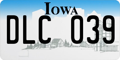 IA license plate DLC039