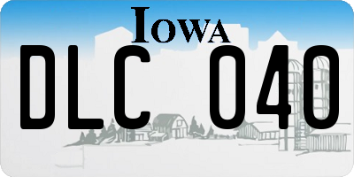 IA license plate DLC040