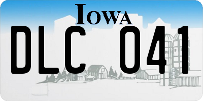 IA license plate DLC041