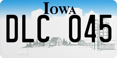 IA license plate DLC045
