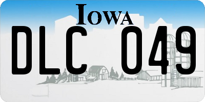IA license plate DLC049
